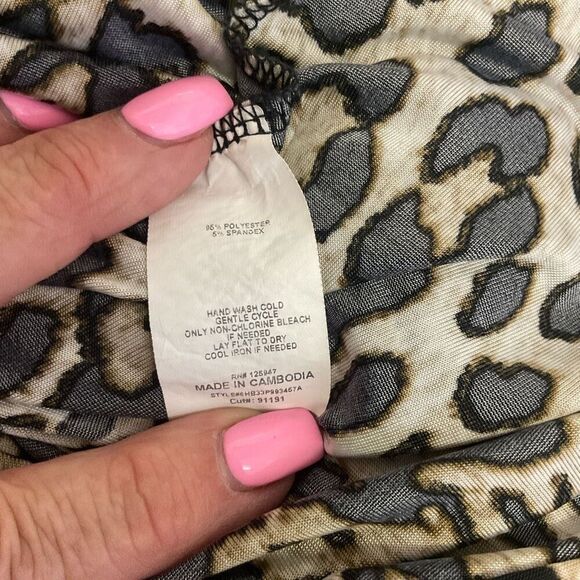 Vintage Cocomo for Women Size XL Brown Black Leopard Print Button Down Shirt Top - Picture 11 of 12